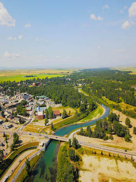 Aerial of High River, Alberta