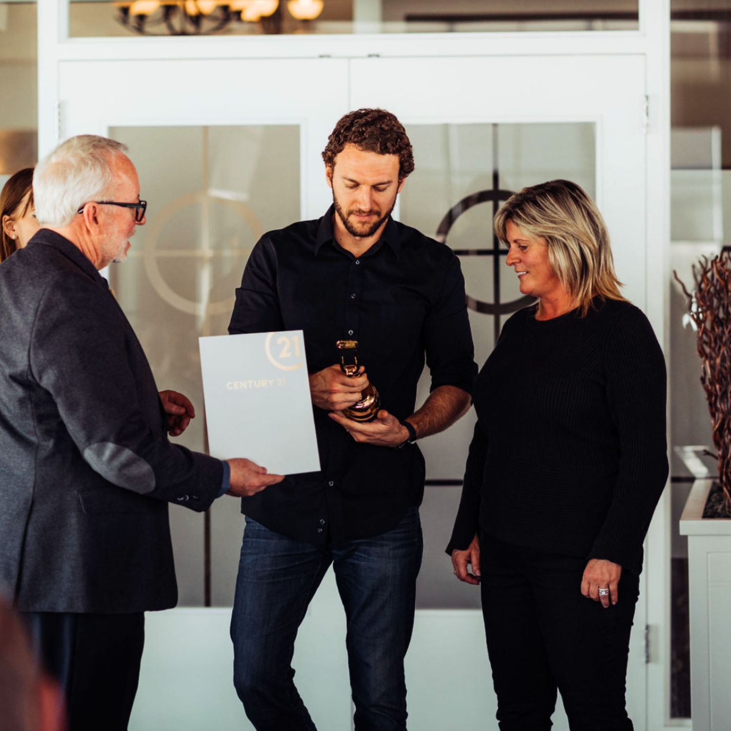 John & Trish Seacrist receiving an award for excellence in real estate